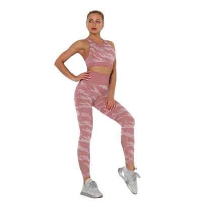 China One Set Breathable Seamless Fitness Camouflage Women Gym Yoga Set Two Piece Sports Leggings And Bra Gym Sportswear Workout Tracksuit for sale