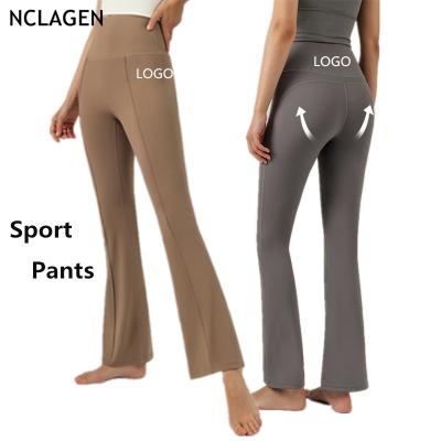 China Breathable Fitness Sport Pants Women Slim Hip Lifting Casual Yoga Pants High Waist Naked Feel Workout Rocket Pants Activewear Gym Clothing for sale