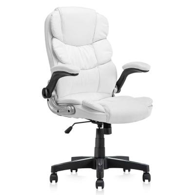 China Office Furniture Ergonomic Swivel Adjustable PU Leather Executive Office Chair With High Armrests Padded Back Office Chair for sale