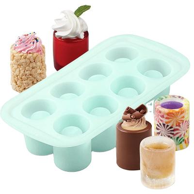 China Viable Cavity Silicone Shot Glass Mold Cylindrical Ice Cube Silicone Ice Cream MouldsTray For Frozen Whiskey Party Resin Mold for sale