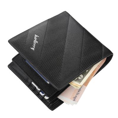 China Baellerry 2019 New Style RFID PU Leather Short Section Diagonal Bars Wallet For Men, Gentleman Coin Purse Money Clip for sale