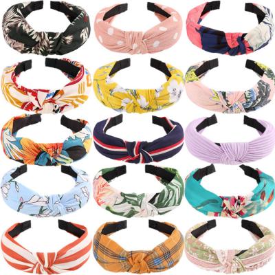 China British style fabric wide face bow rabbit ear accesorios cabello headband women designer ladies hair accessories for sale