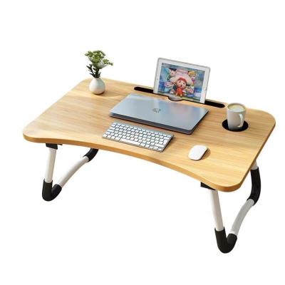 China Home Office Small Adjustable Wooden MDF Portable Folding Laptop Desk Folding Laptop Table (Size) for Bed Sofa Dining Tray Study Tables with Cup Holder for sale