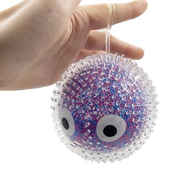 China Glowing Ball Factory Wholesale PU Stress Ball For Kids New Style Squeeze Toys With Led Lights Stress Balls Wiggle Light Toys Up Toys for sale