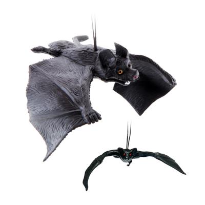 China Halloween Bat Factory Wholesale Halloween Pendant Ornament Imitated Halloween Animal Hanging Rubber Bat for sale