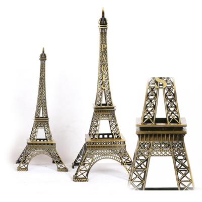 China New Style Alloy France Tower Metal Decoration Iron Decorations For Home Model Table Tower Decoration for sale