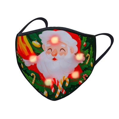 China Cloth Mask Adults Favorite Luminous Festival Party Mask Led New Style Christmas Mask Facial for sale