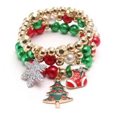 China 2021 Cute Christmas Bracelets For Holiday Bulk Santa Claus Bracelet Girl Jewelry Kids Bracelets for sale