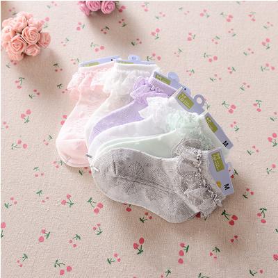 China Breathable Ready To Ship 2021 Summer Hot Sale Fashion Ruffle Baby Socks Tulle Kids Booties Baby Lace Socks for sale