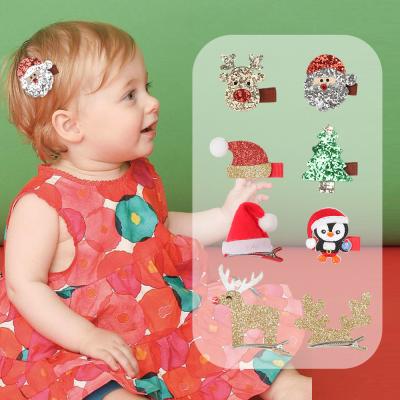 China 2021 Baby Hair Clips Wholesale Baby Christmas Hair Clips Christmas Tree Reindeer Hair Accessories For Babies Girls Bulk Baby Christmas Hair Clips for sale