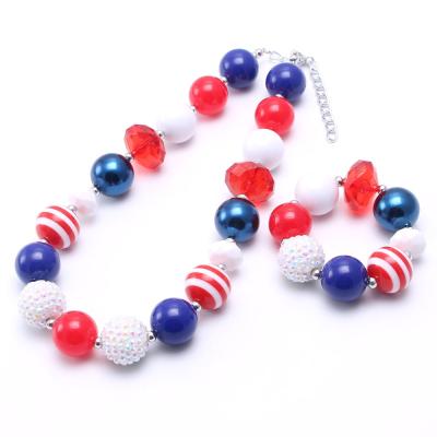 China Fashionable American Little Girl Jewelery National Day Holiday Girls Accessories 2021 New Arrival Children's Necklaces and Bracelets for sale