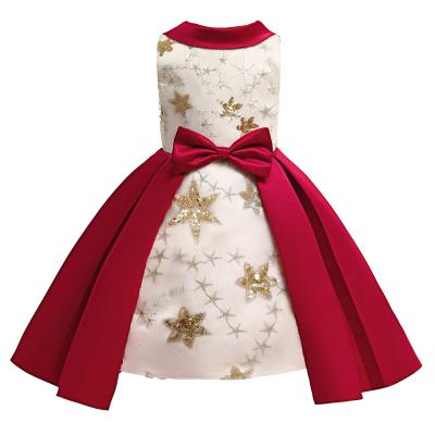 China Breathable Glitter Snowflake Christmas Girls Dress New Year Dress Kids Party Wear Ball Gown For Kids for sale