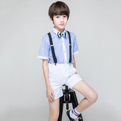 China 4pc/set Boys Formal Shirt+Pant+Tie+Suspender Suits Party Formal Boy Wear School Uniform Sets for sale