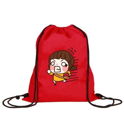 China Wholesale Custom Logo Print Black Folding / Gym Sport Polyester Gift Blue Outdoor Shopping Promotional Backpack for sale