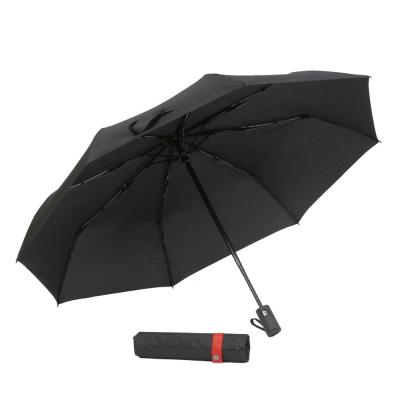 China Reasonable Price RPET Cloth 3 Folding Automatic Waterproof Environmental Umbrella for sale