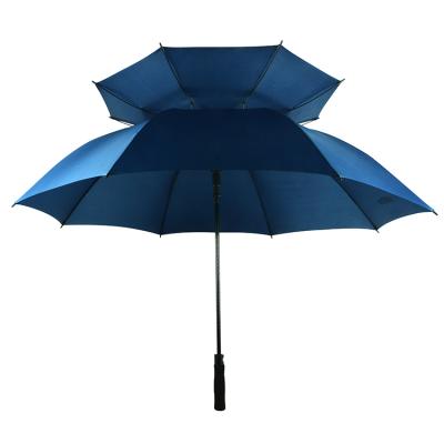 China Stronger Windproof 30 Inch Double Layer Umbrella Golf Umbrella With Logo Printing for sale