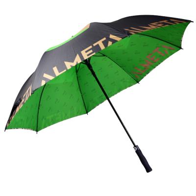 China All In 1 Double Layer Custom Printing Large Upright Stick Golf Umbrella for sale