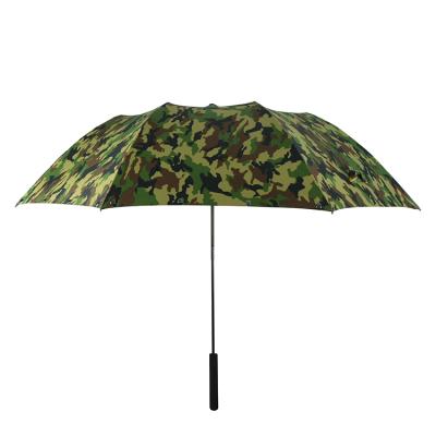 China Large Camouflage Folding Collapsible Umbrella With Silver Coated Inside Hunting Umbrella for sale