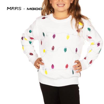 China MRRS Anti-Shrink Customized OEM Boys And Girls Round Neck Sequin Lights Christmas Sweaters for sale