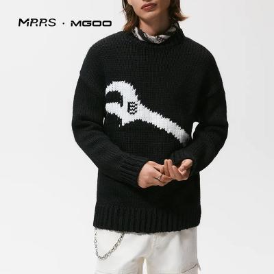 China Anti-Wrinkle MRRS Customized ODM Key Jacquard Long Sleeve Full Cut Sweater For Men for sale