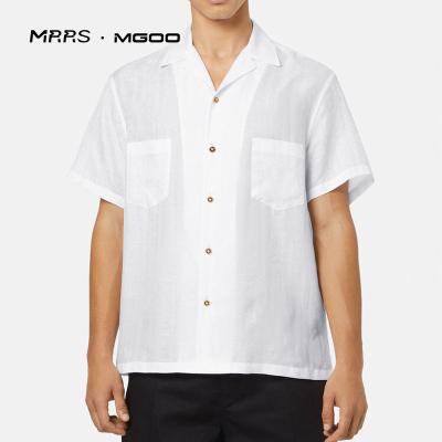 China 2022 Anti-wrinkle MRRS MGOO custom summer high quality crazy shirts for men short sleeves shirt male 100% cotton for sale