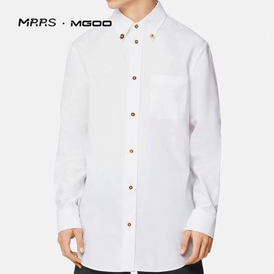 China Anti-Wrinkle MRRS MGOO T Shirts For Men 100% Cotton Patchwork Check Polo Shirts Custom Logo Slim Fitted T-shirt for sale