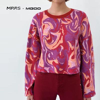 China Anti-Wrinkle MRRS Customized ODM Round Neck With Long Sleeves Colorful Sweater For Women for sale