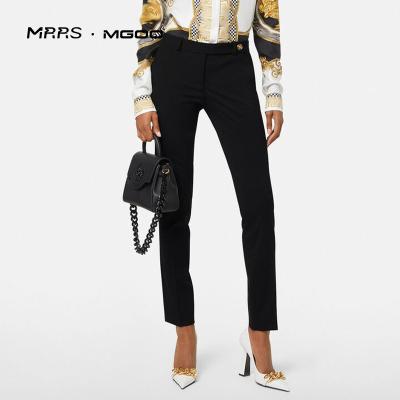 China Anti-Wrinkle MRRS MGOO Custom Womens Tight Skinny Training Black Female Pants And Mid Waist Stretch Pants for sale