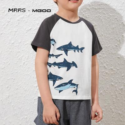 China MRRS QUICK DRY Customized OEM 100% Cotton Raglan Sleeves Marine Fish Printing Toddler Tshirt For Boys for sale