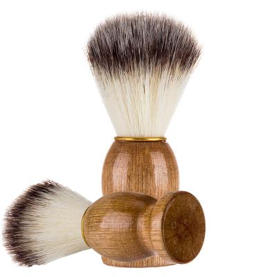 China Message Brush Barber Shop Men Facial Beard Shaving Tool Wooden Handle Cleaning Brush For Bushy Beard for sale