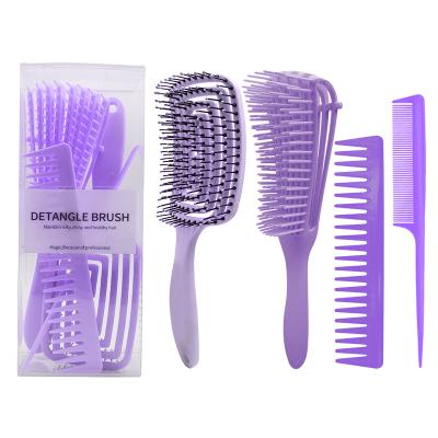 China Gift Set Waterproof Fashionable Hair Scalp Messenger 4pcs Detangling Hair Brush and Comb for Home for sale