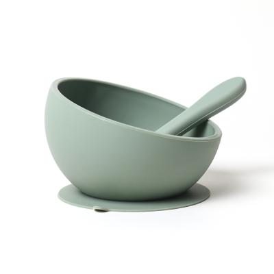 China Microwave Heat Resistant Safe Oval Wash Silicone Flexible Rubber Bowl And Spoon for sale