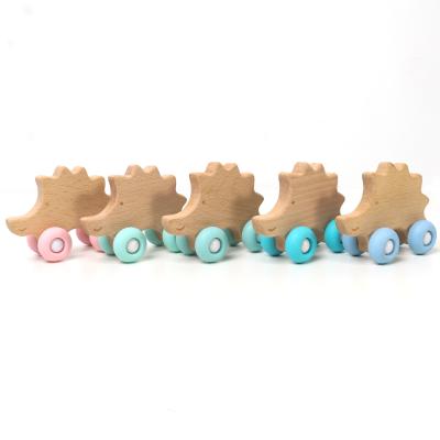 China Wholesale Wooden Wooden Funny Animal Silicone Beech Teether Baby Rattle Rattle Toy Rosary for sale