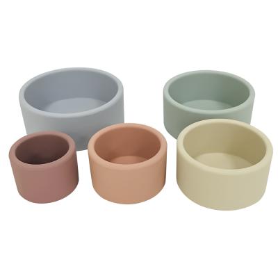 China Safety Food Grade Educational Eco-Friendly Silicone Sensory Sorting Boat Nesting Stacking Bun Cups Play For Kids for sale