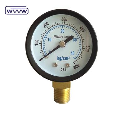 China Black Steel Black Steel Case 60mm Cylinder Pressure Gauge for sale