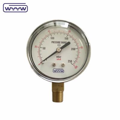 China Black Steel Case kpa mba Capsule Bottom 60mm Bellows Pressure Gauge for sale