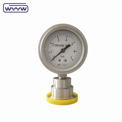 China SS case and ss internals stainless steel flange ss316 tri connect diaphragm pressure gauge for sale