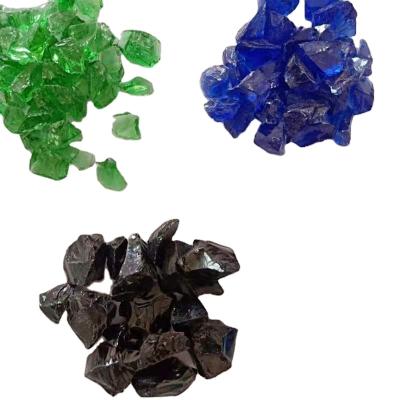 China Modern Decorative Colored Glass Chippings Colored Glass Stones for sale