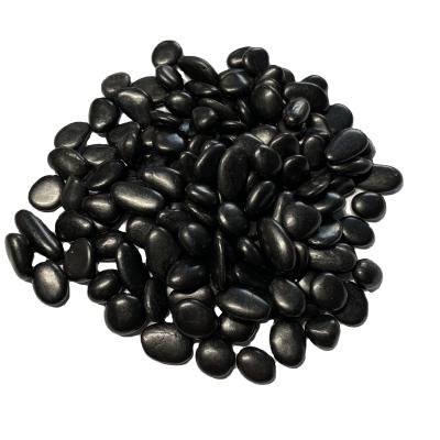 China Modern Stone Gardening Super Polish Black Stone For Decoration for sale