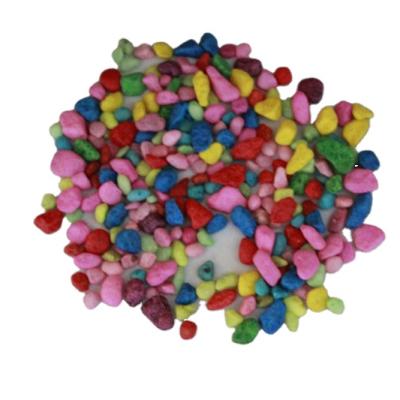 China Modern Aquarium Rainbow Coated Pebbles Dyed Colored Gravel for sale