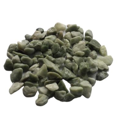 China Modern Polished Green Tumbled Pebbles Jade for Decoration for sale