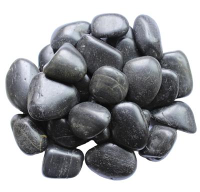 China Modern River Rock Polished Black Pebble Stone For Landscaping for sale