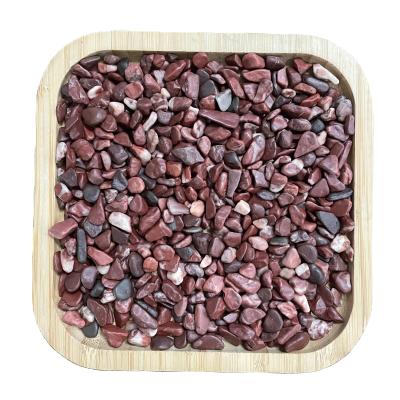 China Japanese Polished Small Size Pebble Tumbled Pebble Blood Red Stone For Flooring for sale