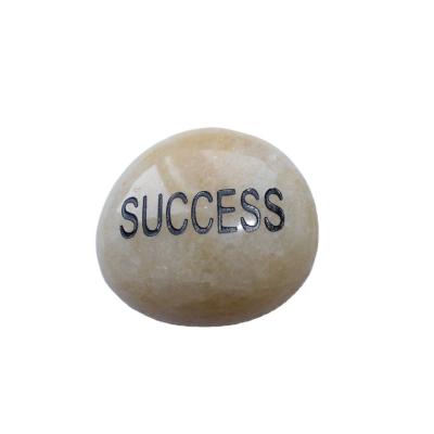 China Modern Engraved Custom Letter Pebbles Wish Natural Stones Words for sale