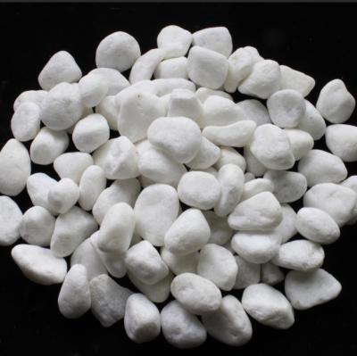 China Natural stone pure white stone, snow white natural polished pebbles for decoration, river rock for wholesale for sale