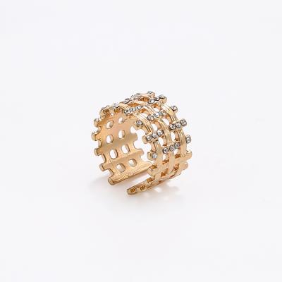 China Luxury Romantic Gold Women Ring Adjustable Open Ring For Women Crystal Zirconia Ring Woman for sale