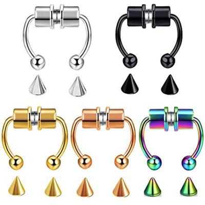 China FASHIONABLE 2021 New Hotsale VCU Nose Rings Cut Cuff No Puncture And Puncture for sale