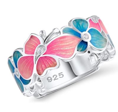 China CLASSIC 925 Sterling Silver Daisy Flower Finger Rings For Women Fashion Poetic Daisy Cherry Blossom Rings Jewelry for sale