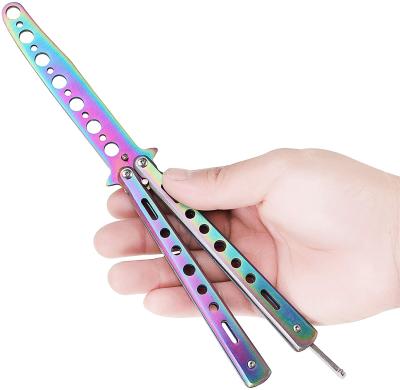 China Multi Functional Knife Unsharpened Practice Forming Balisong Stainless Steel Butterfly Knife for sale