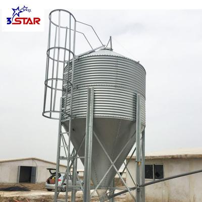 China Poultry farm chicken feed cheap price hot dip galvanized poultry chicken pig farm feed tower silo for sale